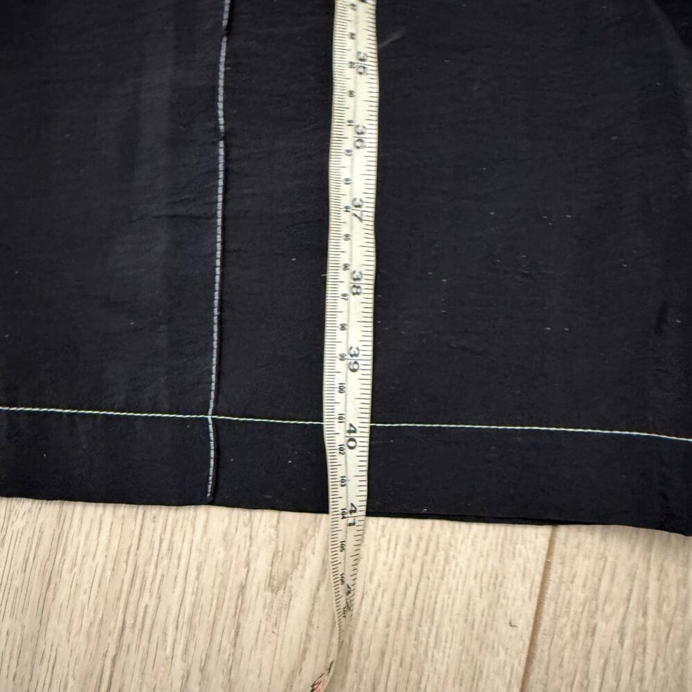 Reclaimed Vintage Unisex Wide Leg Pants L /US 8 Black High Waist Contrast Stitch - Picture 9 of 10